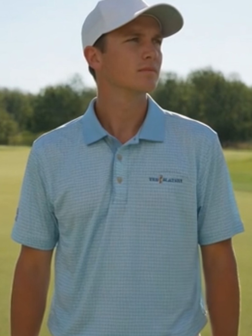 Light Blue (M) Performance Polo with The Players Logo